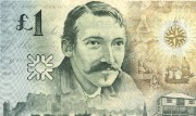 Detail of Robert Louis Stevenson commemorative £1 note, 1994