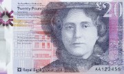 Detail of a Royal Bank of Scotland £20 note, 2020