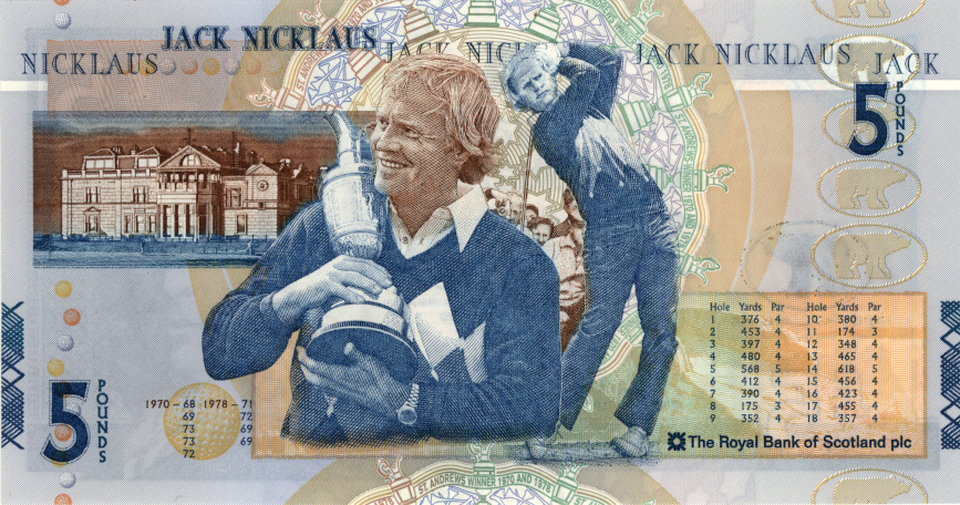 Jack Nicklaus commemorative £5 note, 2005 Jack Nicklaus commemorative £5 note, 2005