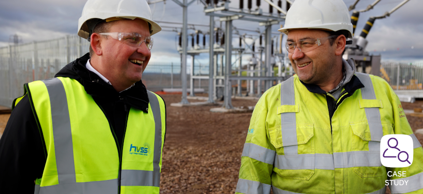 image of two men at electricity sub station 