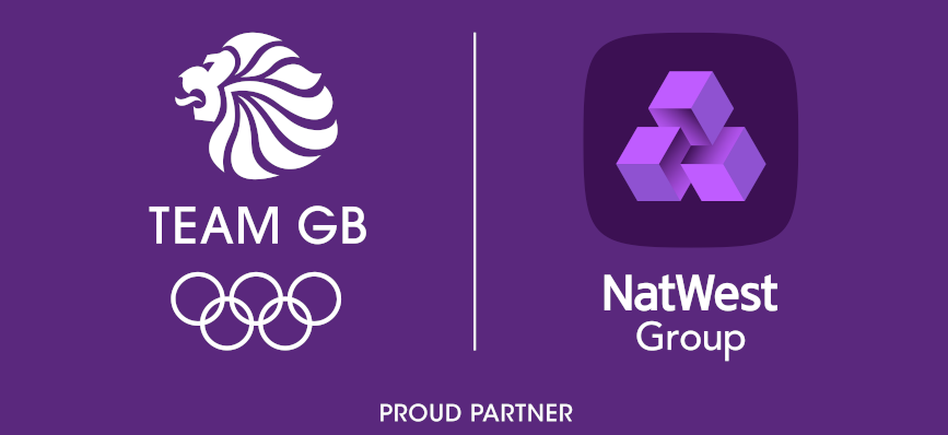 Team GB logo and NatWest Group logo on a purple background with Proud Partner written below