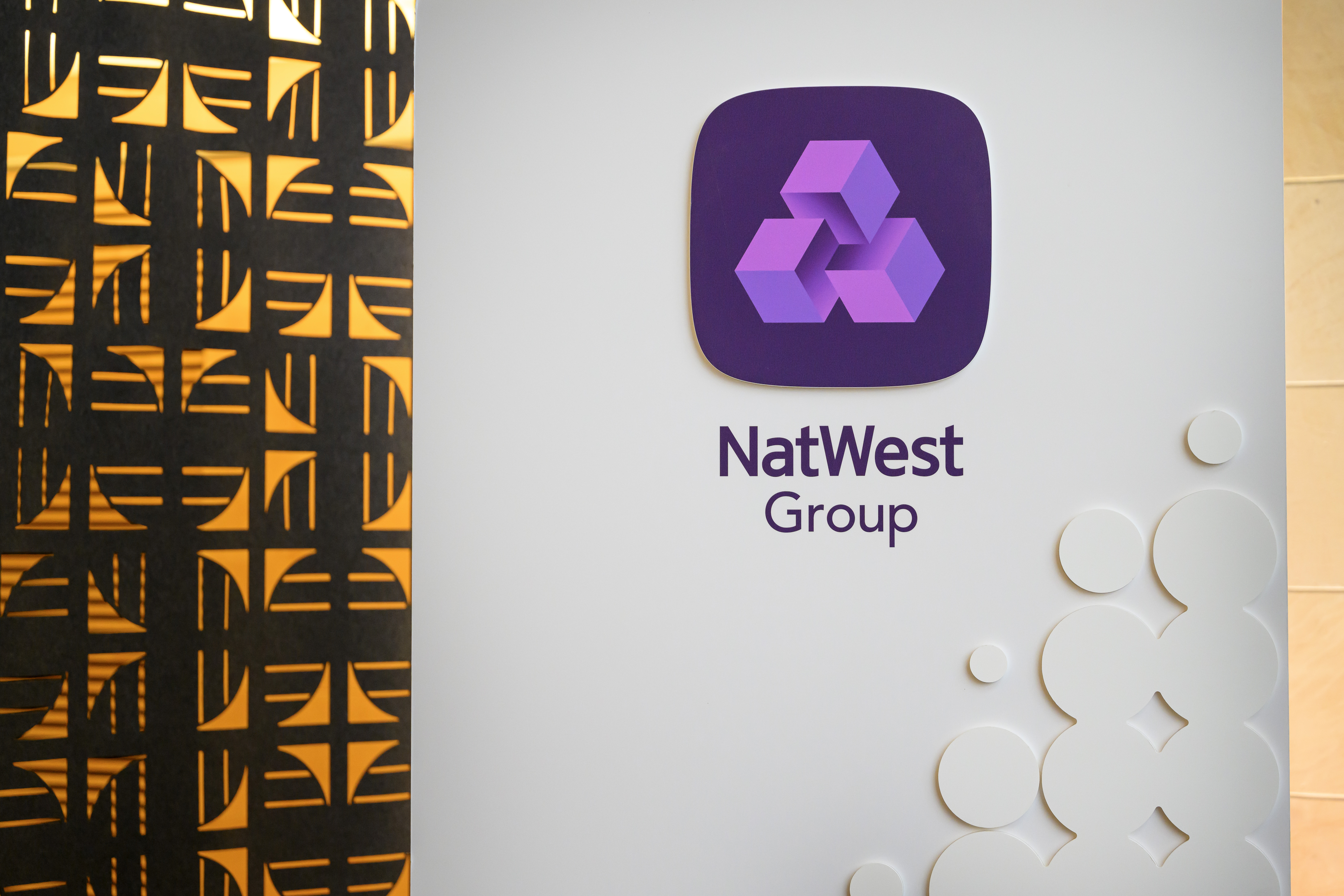 This image shows the NatWest Group logo on a white background.